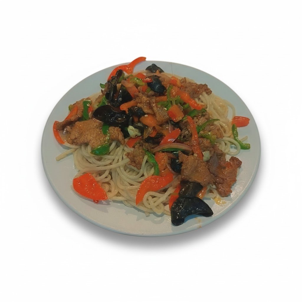 نودلز لحم مع مشروم 🥩🍄‍🟫